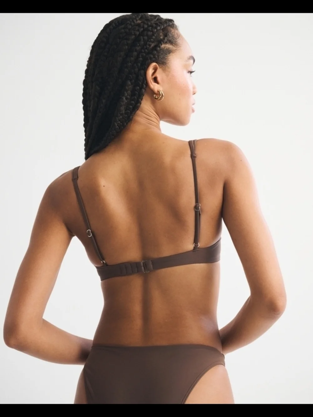 Ambercrombie & Fitch Brown Floral Trim Underwire Top And Modest Bottoms Bikini - Picture 7 of 9